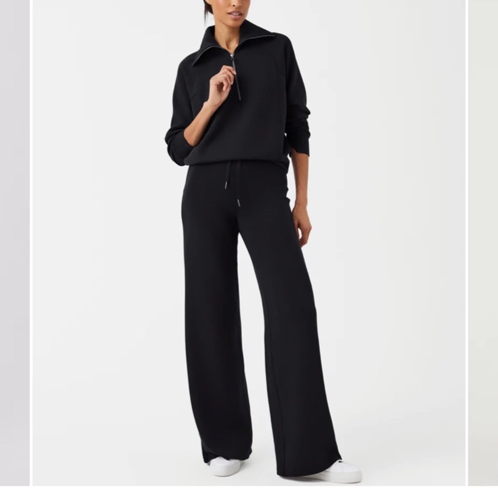 SPANX  air essentials Black Wide Leg Pants  never worn- but not nwt